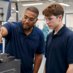 High School Student In Youth Apprenticeship Programs Learning On-Site With A Workplace Mentor