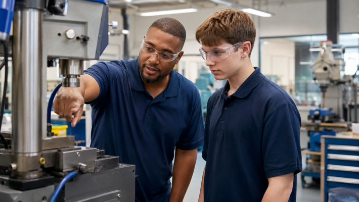 Youth Apprenticeship Programs: How K-12 Districts Can Scale and Track Them 8 High School Student In Youth Apprenticeship Programs Learning On-Site With A Workplace Mentor